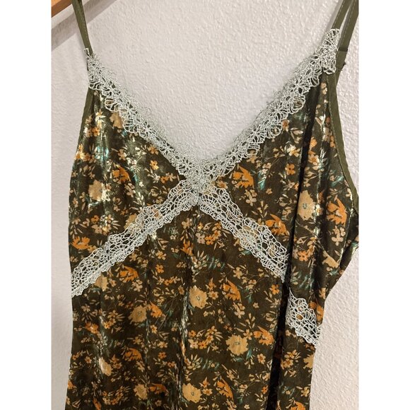 Vintage-Inspired Floral Slip Dress With Lace Trim Adjustable Straps y2k - Picture 3 of 7